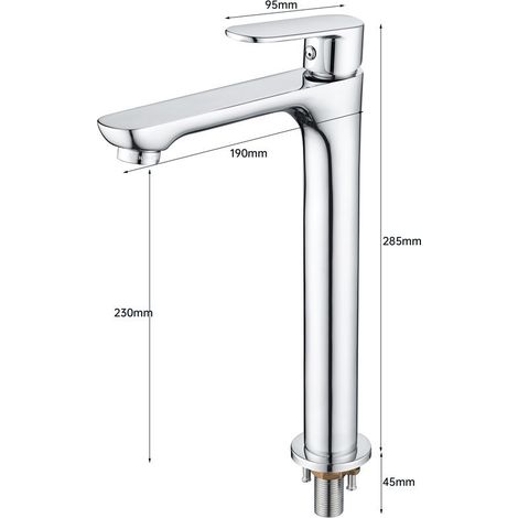 Rubinetto singolo per lavabo in rame di alta qualità, rubinetto artistico migliorato (1/4)