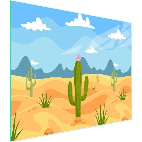TAGLIERE IN VETRO 52x30 CACTUS (1/5)