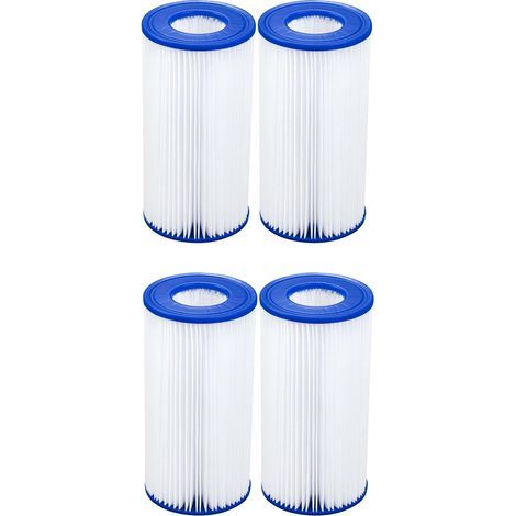 Lot de 4 cartouches filtrantes pour piscine (III-A/C) - Filtre de rechange pour le nettoyage des piscines hors sol, cartouche facile à installer (1/5)