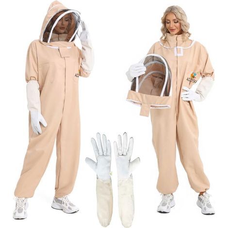 Combinaison d'apiculture pour homme et femme, taille L, avec voile à capuche et gants, pour apiculteur professionnel et débutant (1/5)