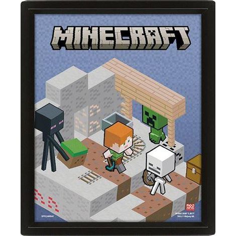 MINECRAFT - SWITCHING TERRAIN - POSTER LENTICULAIRE 3D 28X24CM PYRAMID