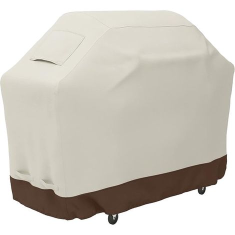 Funda mediana para barbacoa - Funda protectora para parrilla - Cocina al aire libre - Base impermeable - 152 x 66 x 117 cm - Beige (1/5)