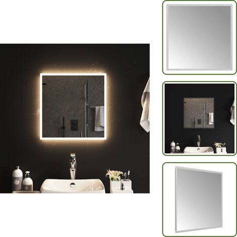 The Living Store Espejo de baño con LED 50x50 cm - Espejo de baño impermeable