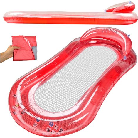 Flotador inflable para piscina con malla, hamaca acuática