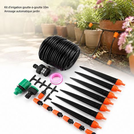 Kit di irrigazione a goccia Toivize da 10 m - Irrigazione automatica del giardino - In plastica con adattatore e spruzzatori (1/4)