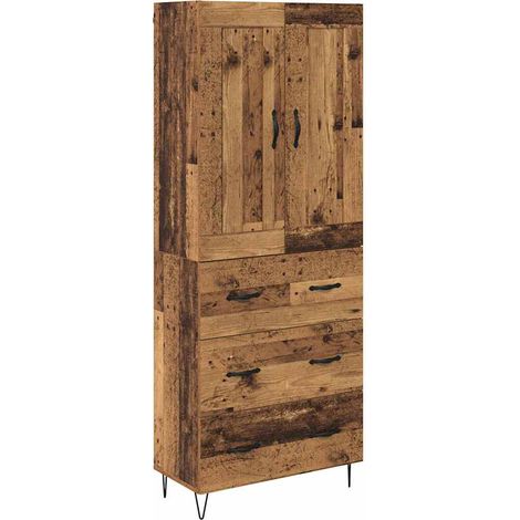 Maison Exclusive - Aparador alto con cajón Madera envejecida 69,5