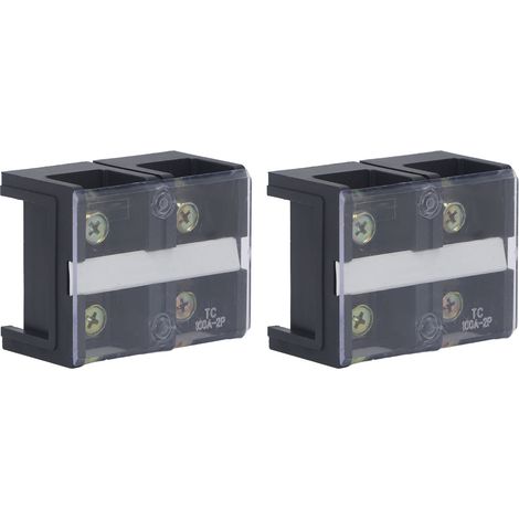 Bornier à barrière en fil 2 pièces, 600V 100A, borne à vis double rangée 2 positions, TC fixe, professionnel (1002) (1/5)