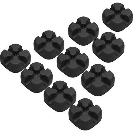 Organisateur de câbles, enrouleur de câbles, clip pour câbles, lot de 10, noir (1/5)