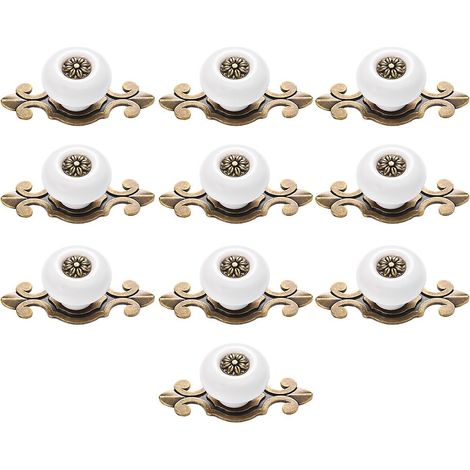 Lot de 10 boutons de meuble vintage, boutons de commode anciens, décoration intérieure (1/3)
