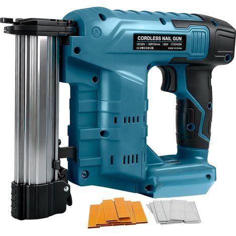 Cloueuse sans fil pour Makita 18V batterie, 2 en 1 Pistolet à Clous Électrique 18GA agrafeuse sans fil avec 1000 clous et 1000 agrafes pour l'amélioration de la maison et le travail du bois (1/5)