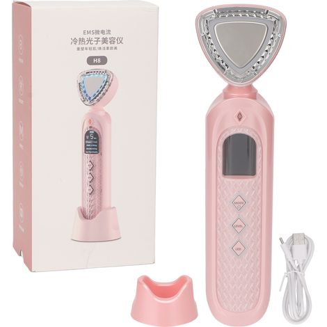 Appareil massage visage microcourant 5 modes chaud froid, lifting rajeunissement peau vibration, dispositif beauté (1/5)
