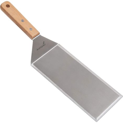 Spatule Acier Inoxydable - 1 Pièce - Qualité Pro - Pour Hamburger Et Crêpe - Barbecue Et Plaque (1/5)