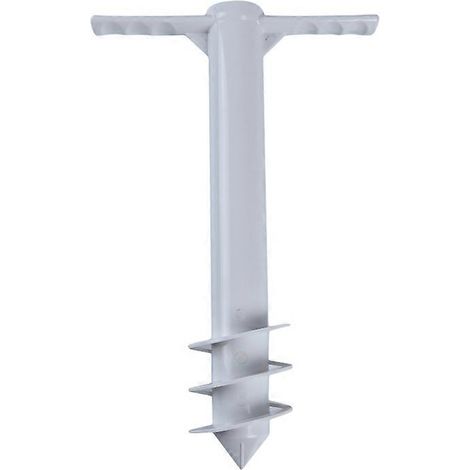 Support à vis pour parasol de plage à 3 niveaux avec crochet à clouer, quatre crochets pour pieds, support à quatre points pour parasol de jardin en plastique