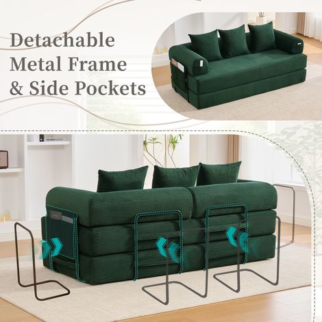 Canapé comprimable pouvant être regroupé en un seul meuble. Cadre métallique robuste. Compartiments latéraux, ainsi que 3 coussins disponibles. Les configurations de l’assise peuvent être personnalisé (1/5)