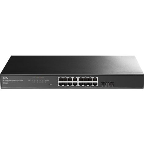 Cudy 16-Port Gigabit Cloud Easy-Managed Switch with 2 SFP, GS1016ES2 1.0 Géré L2 Gigabit Ethernet (10/100/1000) Noir (1/4)