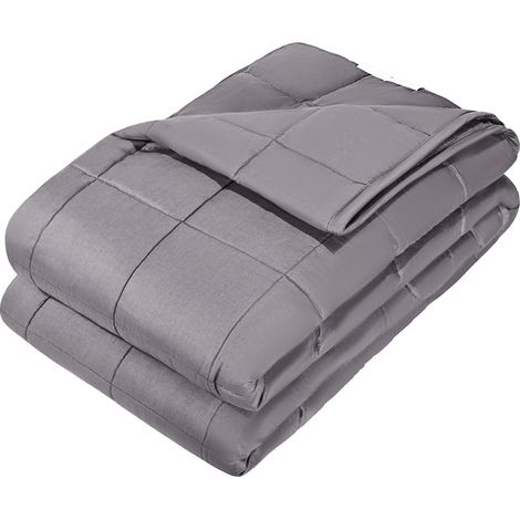 Mophorn Couverture Lestée 11,5 kg 203 x 221 cm, Coton Doux et Respirant, Remplie de Perles de Verre, Adaptée aux Personnes de 113 à 140 kg, Aide à Réduire le Stress et Favorise un Meilleur, Gris (1/5)