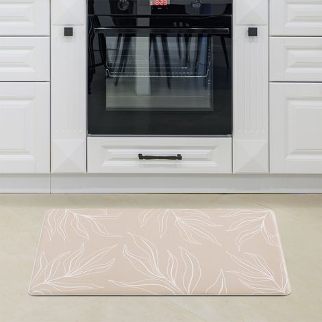 Paco Home Küchenteppich Küchenmatte Küchenläufer PVC Rutschfest Küche Verschiedene Muster Beige 1, 45x75 cm
