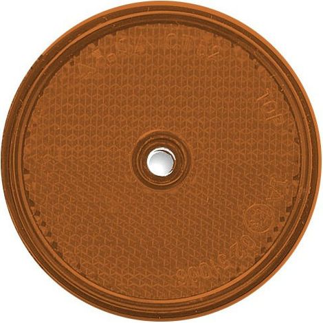Catadioptre - Rond - Orange - Pour Caravane Et Remorque - Diamètre 61 Mm - Visé - 1 Pièce