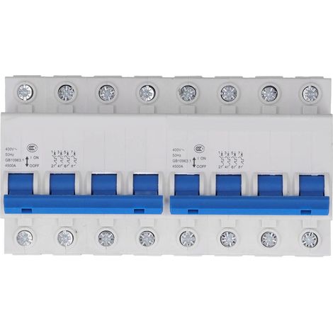 Manueller Doppelstrom-Umschalter 4P+4P 63A, modularer Leistungsschalter auf DIN-Schiene, automatische Umschaltung, AC400V, 4500A, Verdrahtungsanleitung, kompaktes Gehäuse. (1/5)