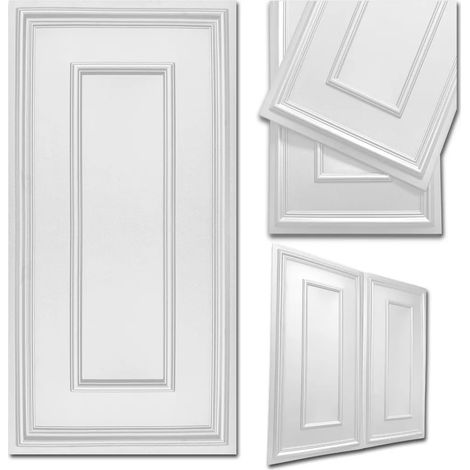 3D Wandpaneele Polystyrol - Weiß - 100x50cm - Leichtes Polystyrol - 0,5 m2 (1/2)