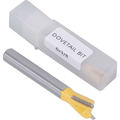 Fraise à queue d'aronde 6mm queue en carbure de tungstène revêtement PTFE, fraise de défonceuse pour bois jaune 3/8
