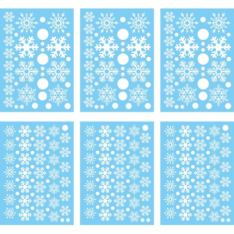 3 lots d'autocollants muraux flocons de neige de Noël, autocollants de décoration de vitrine pour le Nouvel An, autocollants électrostatiques (1/5)