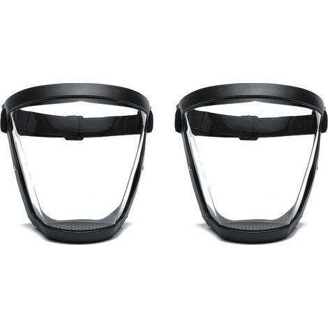 Lot de 2 visières de protection faciale améliorées, anti-buée, transparentes haute définition, résistantes à la poussière et aux projections d'eau, pour la sécurité au travail. (1/5)
