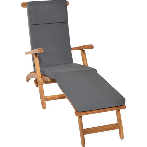 Beautissu – Housse de luxe pour fauteuil de pont 175x45x5cm – Mousse de polyuréthane – Housse amovible et lavable – Fixation arrière
