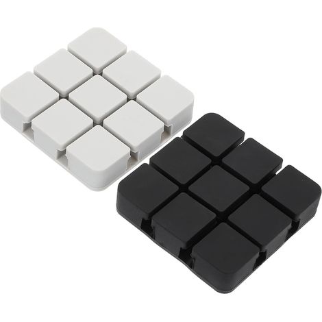 Healeved Lot de 2 supports gestion câbles auto-adhésifs en silicone blanc pour charge et données,