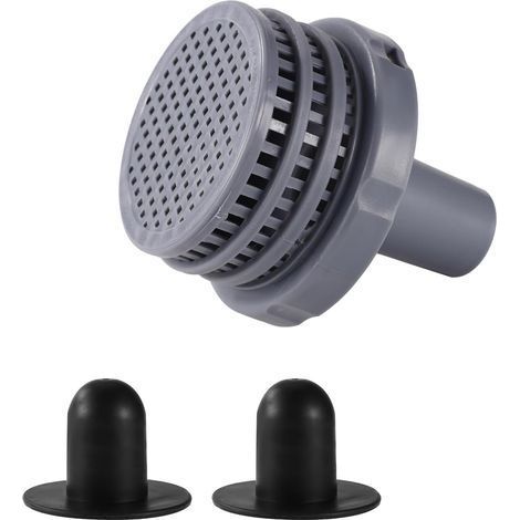 Connecteur Jet Piscine Compatible avec Intex 25022E, Crépine de la Vanne de Vidange pour Piscine avec 2pcs Bouchon Trou Filtre(Gris) (1/5)