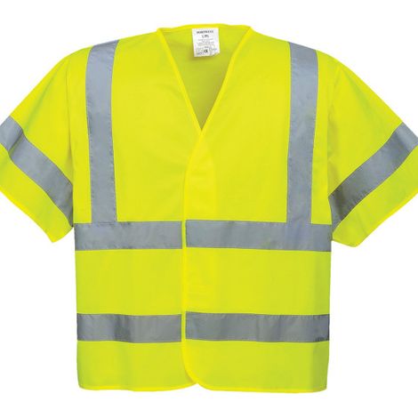 Chaleco de mangas cortas de alta visibilidad con velcro C471 S/M Amarillo