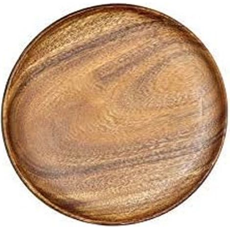 Assiettes plates en bois d'acacia, petites assiettes rondes de 10 cm, faciles à nettoyer et légères pour les plats, les en-cas et les desserts. Assiettes classiques incassables. (1/5)