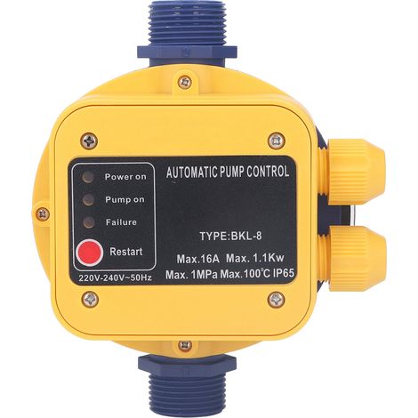 Elektronischer Druckregler für automatische Wasserpumpen, einstellbarer 145-PSI-Schalter, Niederdruckschutz, 1,5–3,0 bar, 220–240 V (1/5)