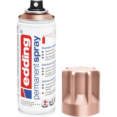 Edding - Bombe de peinture aérosol E5200 Or rose mat - Spray 200ml – Séchage rapide, résiste aux intempéries