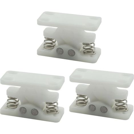 Loquet à double rouleau à ressort, blanc (1/4)