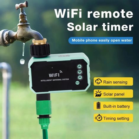 (Comme illustré) Nouveau contrôleur d'irrigation solaire intelligent WiFi, contrôle par application, système d'irrigation automatique, programmateur d'arrosage extérieur, outils d'arrosage de jardin (1/3)