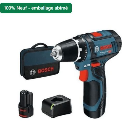 [Produit neuf - emballage abîmé] Perceuse-visseuse Bosch Professional GSR 12V-15 + 2 batteries + Chargeur (1/5)