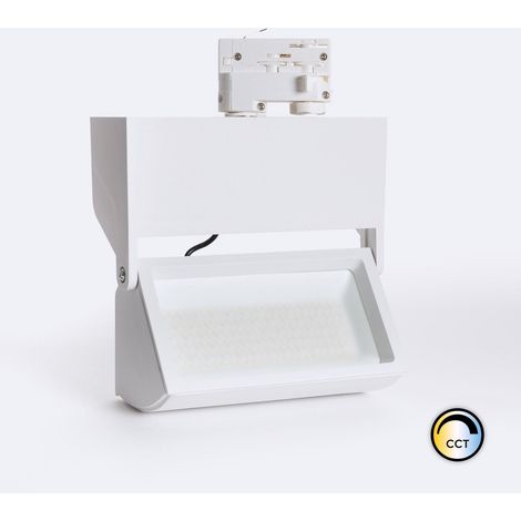 Spot LED sur Rail Triphasé 38W Piero CCT Sélectionnable (2700K - 3000K - 4000K) Sélectionnable