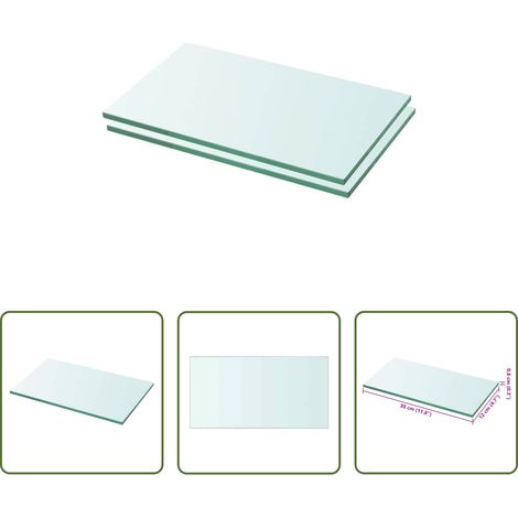 Panneau en verre - Panneaux d'étagère 2 pcs Verre Transparent 30 x 12 cm (1/5)