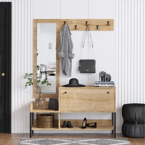 Mobile da ingresso con appendiabiti e scarpiera DRAGOR