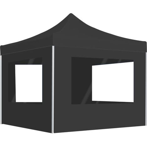 Tente pliante pour réception, parois en alliage d'aluminium, 3 m x 3 m, gris anthracite. (1/5)