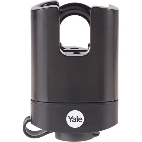 Cadenas Yale extérieur haute sécurité 52 mm - Acier laminé, anse protégée - 3 clés - Noir (1/5)