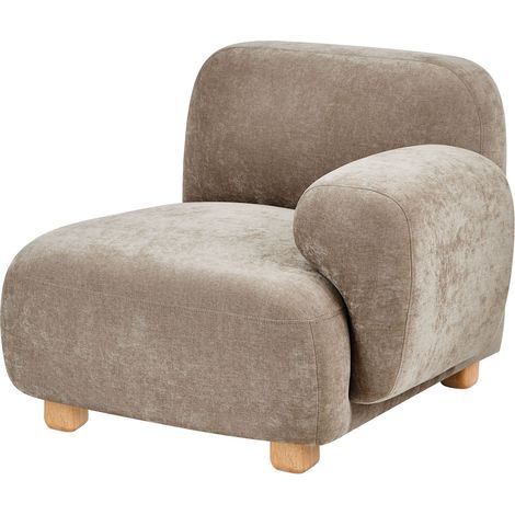 Modulo divano angolare lato sinistro a 1 posto con tessuto idrorepellente gambe in legno beige Amli