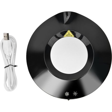 Tapis Isolant USB pour Tasse à Café - Chauffant et Rafraîchissant - Bureau et Maison (Noir) (1/5)