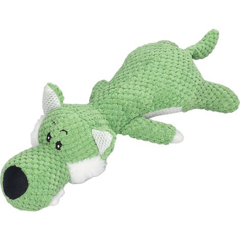 Plüschtier für Hunde, interaktiv zum Kauen, lindert Angstzustände, strapazierfähiges, weiches Quietschspielzeug für Welpen und Haustiere (Wolf) (1/5)