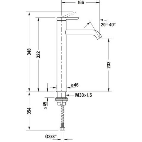 DURAVIT C11043002010 C.1 Mitigeur lavabo monocommande XL