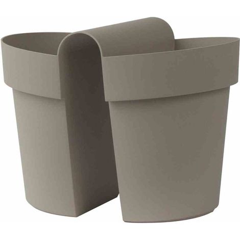 Balkonhängetopf BE-UP mit Wasserreserve 25 cm, taupe (1/5)