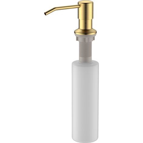 Avapax Distributeur de savon - 350 ml - Or brossé - Forme cylindrique - Construction robuste