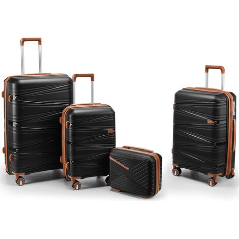 Ensemble valise rigide 4 pièces PP, pour maison et usage quotidien, roues amovibles et serrure à combinaison-Go, format pratique
