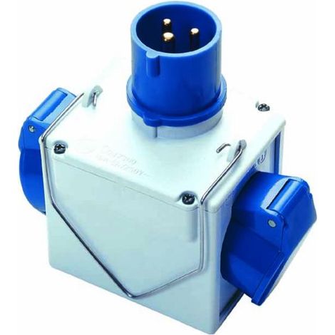 Adaptador Fanton 73110 de enchufe Cee de 230 V a 2 tomas Cee de 230 V IP44
